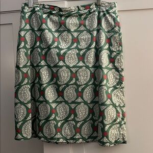 Boden printed cotton straight skirt